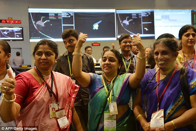 India celebrates Mars Orbital Mission arrival - Copyright AFP/Getty Images.
